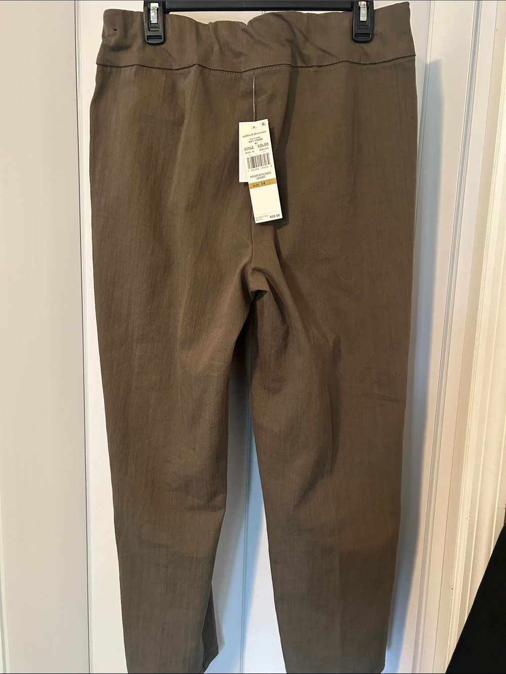 Alfred Dunner Olive-Brown Pull-On Chinos
